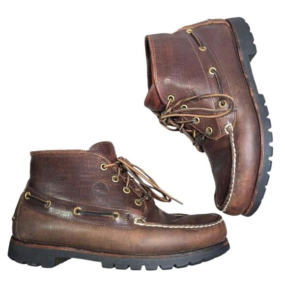 Timberland Vintage Brown leather goretex lace up hunting boots mens 9 - Picture 2 of 9